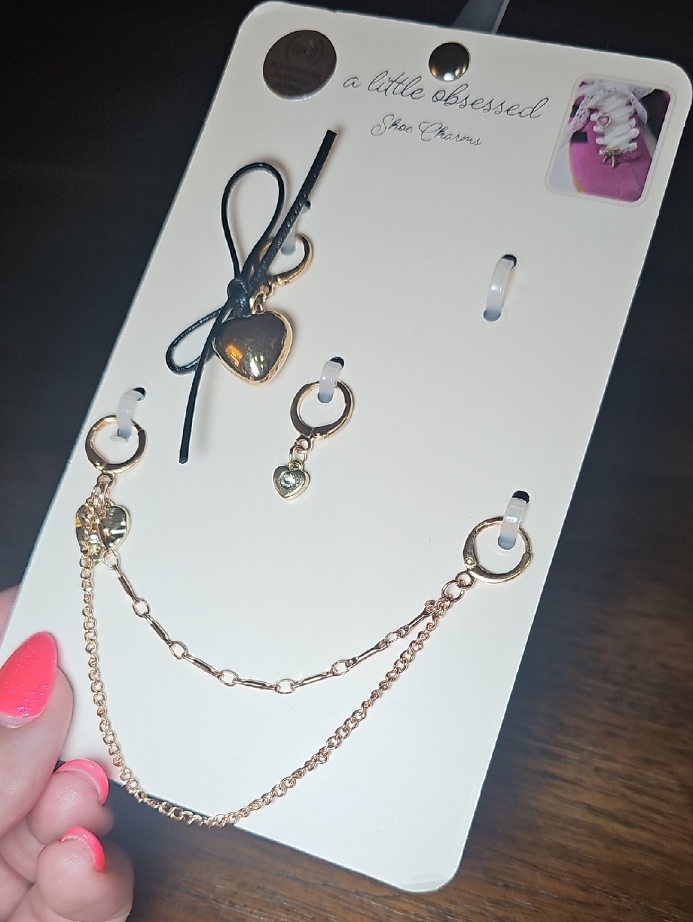 Gold Heart Shoe Charms Set Of 3 A Little Obsessed N1